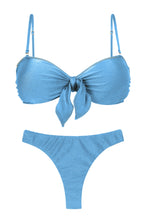 Załaduj obraz do przeglądarki galerii, Product Front: Rio De Sol Zestaw Bikini Set Shimmer-Baltic-Sea Bandeau-Knot Nice-Fio