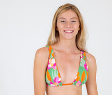 Załaduj obraz do przeglądarki galerii, Gallery: Rio De Sol Top Bikini Top Green-Bloom Halter-Double