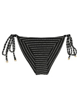 Załaduj obraz do przeglądarki galerii, Product Front: Rio De Sol Figi Bikini Bottom Linea-Black Cheeky-Tie