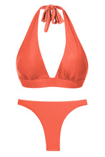 Załaduj obraz do przeglądarki galerii, Product Front: Rio De Sol Zestaw Bikini Set Light-Peach Halter-Cos Leblon-Fio