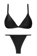 Załaduj obraz do przeglądarki galerii, Product Front: Rio De Sol Zestaw Bikini Set Shimmer-Black Tri-Fixo California