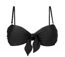 Załaduj obraz do przeglądarki galerii, Product Front: Rio De Sol Top Bikini Top Shimmer-Black Bandeau-No