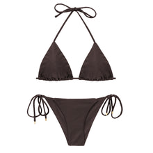 Załaduj obraz do przeglądarki galerii, Product Front: Rio De Sol Zestaw Bikini Set Shimmer-Coffee Tri-Inv Cheeky-Tie