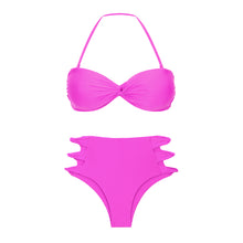 Załaduj obraz do przeglądarki galerii, Product Front: Rio De Sol Zestaw Bikini Set Vita-Pink Twist Highwaist-Spin