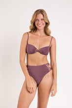 Załaduj obraz do przeglądarki galerii, Model Front: Rio De Sol Zestaw Bikini Set Malibu-Ebano Bandeau-Iris Highwaist-Spin-Iris