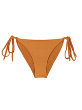 Załaduj obraz do przeglądarki galerii, Product Front: Rio De Sol Figi Bikini Bottom Shimmer-Nocciola Cheeky-Tie-Gold