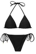 Załaduj obraz do przeglądarki galerii, Product Front: Rio De Sol Zestaw Bikini Set Shimmer-Black Tri-Inv Cheeky-Tie