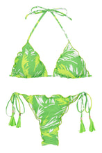 Załaduj obraz do przeglądarki galerii, Product Front: Rio De Sol Zestaw Bikini Set Green-Palms Frufru-Fio