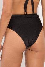 Załaduj obraz do przeglądarki galerii, Image 07: Rio De Sol Figi Bikini Bottom Shimmer-Black Belted-High-Waist