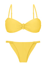 Załaduj obraz do przeglądarki galerii, Product Front: Rio De Sol Zestaw Bikini Set Amarelo Bandeau-Crispy Cheeky-Crispy