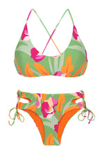 Załaduj obraz do przeglądarki galerii, Product Front: Rio De Sol Zestaw Bikini Set Green-Bloom Bralette Madrid