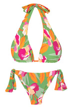 Załaduj obraz do przeglądarki galerii, Product Front: Rio De Sol Zestaw Bikini Set Green-Bloom Halter-Double Italy