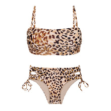 Załaduj obraz do przeglądarki galerii, Product Front: Rio De Sol Zestaw Bikini Set Leopard Bandeau-Reto Madrid
