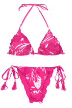 Załaduj obraz do przeglądarki galerii, Product Front: Rio De Sol Zestaw Bikini Set Pink-Palms Frufru