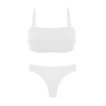 Załaduj obraz do przeglądarki galerii, Product Front: Rio De Sol Zestaw Bikini Set Sand-White Bandeau-Reto Nice-Fio