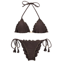 Załaduj obraz do przeglądarki galerii, Product Front: Rio De Sol Zestaw Bikini Set Shimmer-Coffee Frufru