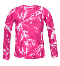 Załaduj obraz do przeglądarki galerii, Product Front: Rio De Sol Top Bikini Top Pink-Palms Rash-Guard