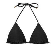 Załaduj obraz do przeglądarki galerii, Product Front: Rio De Sol Top Bikini Top Shimmer-Black Tri-Rope