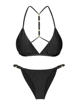 Załaduj obraz do przeglądarki galerii, Product Front: Rio De Sol Zestaw Bikini Set Shimmer-Black Tri-Fixo-Noa Cheeky-Noa
