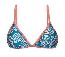Załaduj obraz do przeglądarki galerii, Product Front: Rio De Sol Top Bikini Top Palms-Blue Tri-Fixo
