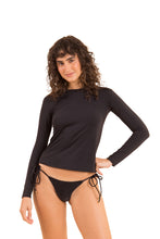 Załaduj obraz do przeglądarki galerii, Model Front: Rio De Sol Top Bikini Nero Rash-Guard
