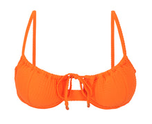 Załaduj obraz do przeglądarki galerii, Product Front: Rio De Sol Top Bikini Top Dots-Orange Balconet-Tie
