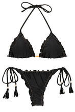 Załaduj obraz do przeglądarki galerii, Product Front: Rio De Sol Zestaw Bikini Set Shimmer-Black Frufru-Fio
