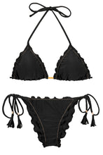 Załaduj obraz do przeglądarki galerii, Product Front: Rio De Sol Zestaw Bikini Set Shimmer-Black Frufru
