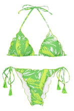 Załaduj obraz do przeglądarki galerii, Product Front: Rio De Sol Zestaw Bikini Set Green-Palms Frufru
