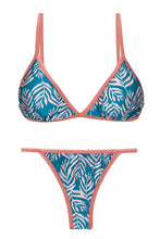 Załaduj obraz do przeglądarki galerii, Product Front: Rio De Sol Zestaw Bikini Set Palms-Blue Tri-Fixo California

