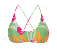 Załaduj obraz do przeglądarki galerii, Product Front: Rio De Sol Top Bikini Top Green-Bloom Bralette
