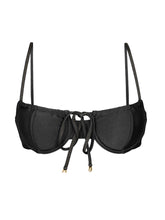 Załaduj obraz do przeglądarki galerii, Product Front: Rio De Sol Top Bikini Top Shimmer-Black Balconet-Tie
