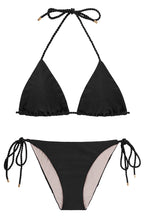 Załaduj obraz do przeglądarki galerii, Product Front: Rio De Sol Zestaw Bikini Set Shimmer-Black Tri-Rope Ibiza-Rope
