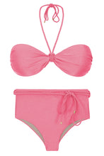 Załaduj obraz do przeglądarki galerii, Product Front: Rio De Sol Zestaw Bikini Set Shimmer-Confetti Twist Belted-High-Waist
