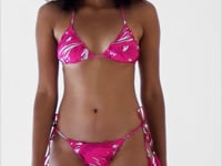 Załaduj i odtwarzaj film w przeglądarce Gallery, Video: Rio De Sol Top Bikini Top Pink-Palms Frufru
