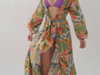 Załaduj i odtwarzaj film w przeglądarce Gallery, Video: Rio De Sol Sukienka Plażowa Tropical Long Dress Verona
