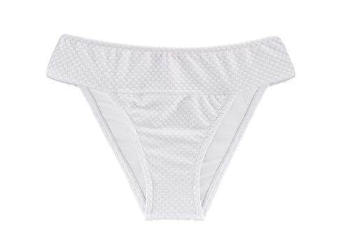Product Front: Rio De Sol Figi Bikini Bottom Cloque Branco Cos Comfort