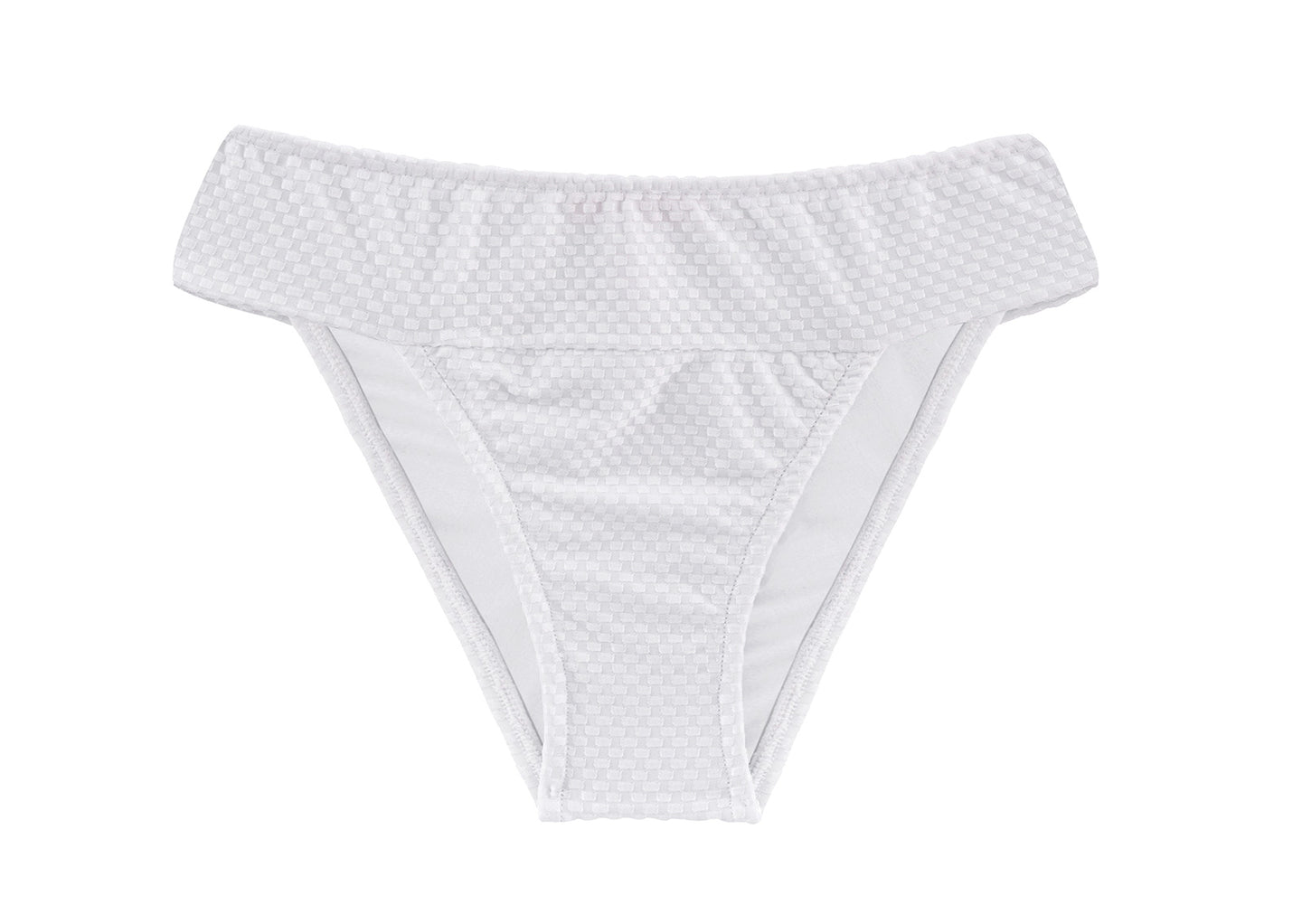 Product Front: Rio De Sol Figi Bikini Bottom Cloque Branco Cos Comfort