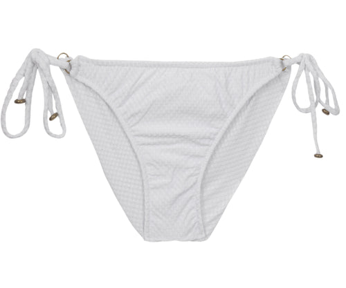 Product Front: Rio De Sol Figi Bikini Bottom Cloque Branco New Comfort