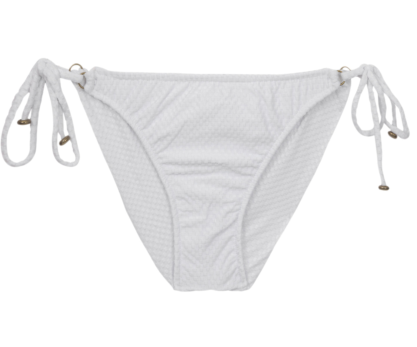 Product Front: Rio De Sol Figi Bikini Bottom Cloque Branco New Comfort