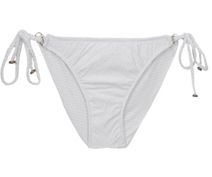 Model Front: Rio De Sol Figi Bikini Bottom Cloque Branco New Comfort