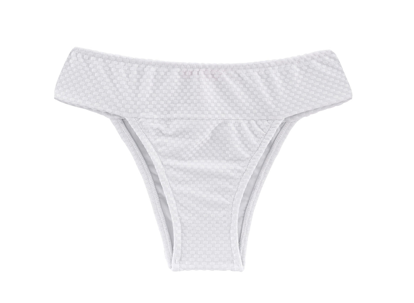 Product Front: Rio De Sol Figi Bikini Bottom Cloque Branco Tri Cos