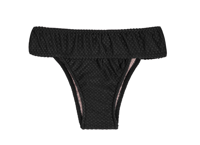 Product Front: Rio De Sol Figi Bikini Bottom Cloque Preto Tri Cos