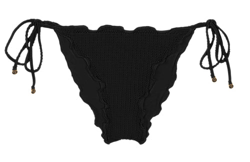 Product Front: Rio De Sol Figi Bikini Bottom Dots-Black Frufru