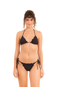 Model Front: Rio De Sol Figi Bikini Bottom Dots-Black Frufru