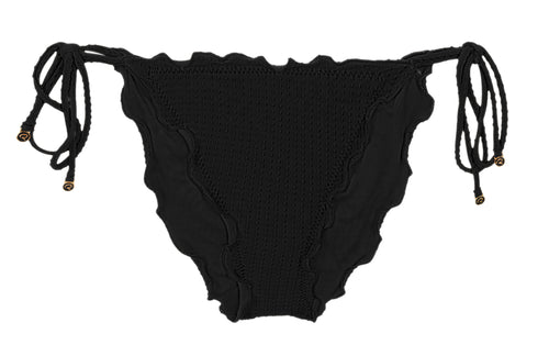 Product Front: Rio De Sol Figi Bikini Bottom Dots-Black Frufru-Comfy