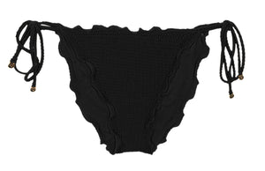 Product Front: Rio De Sol Figi Bikini Bottom Dots-Black Frufru-Comfy