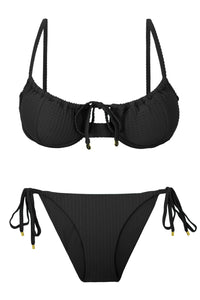 Product Front: Rio De Sol Figi Bikini Bottom Dots-Black Ibiza-Comfy