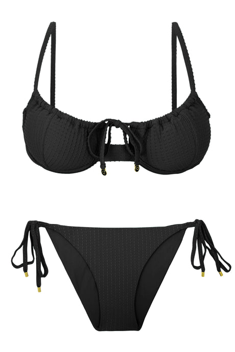 Product Front: Rio De Sol Figi Bikini Bottom Dots-Black Ibiza-Comfy