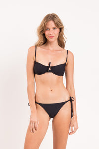 Model Front: Rio De Sol Figi Bikini Bottom Dots-Black Ibiza-Comfy